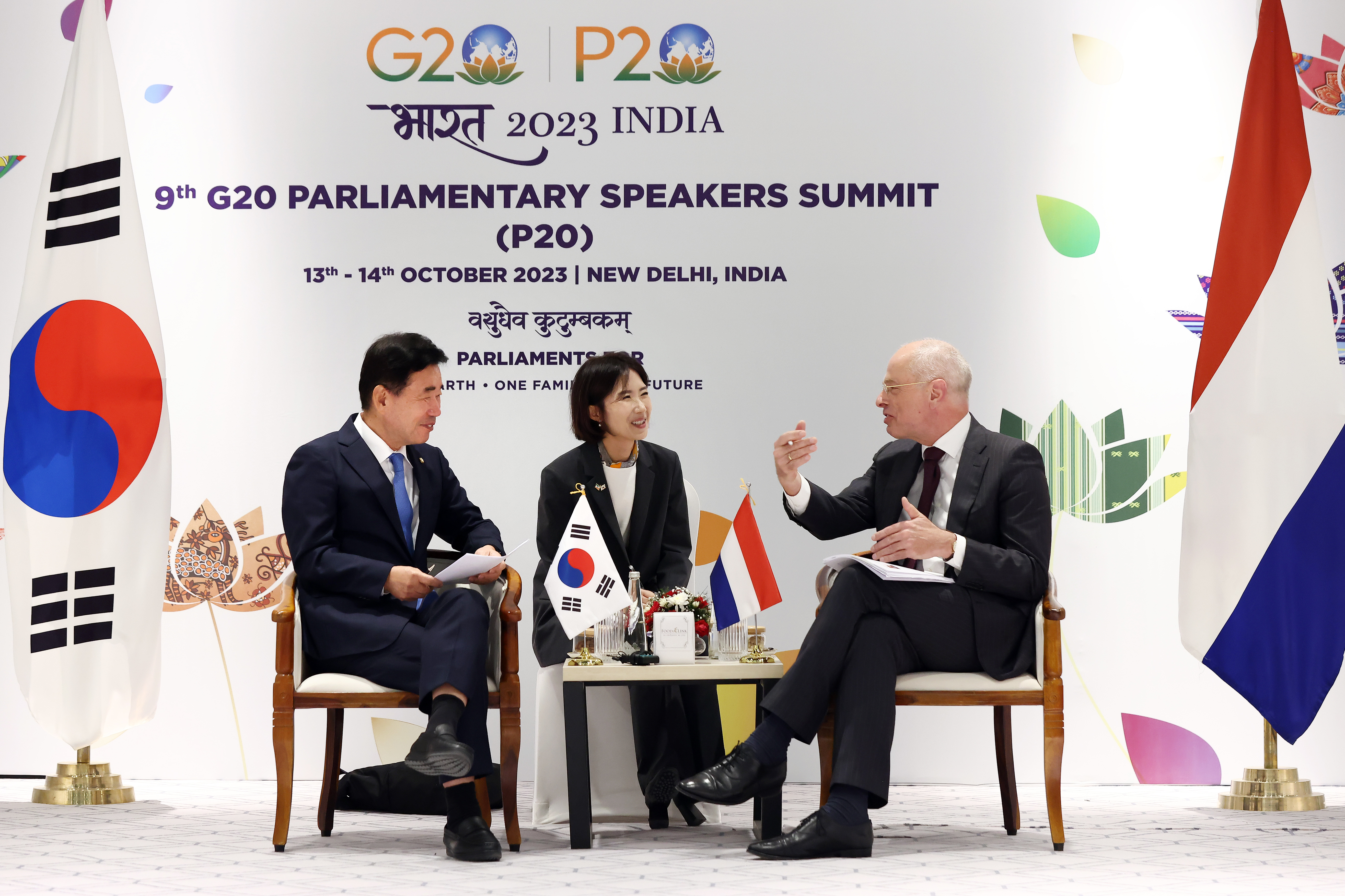 Speaker Kim Jin-pyo meets with Speakers of the Netherlands, India, Australia and Brazil on the sidelines of the G20 Parliamentary Speakers&rsquo; Summit (1) 관련사진 7 보기