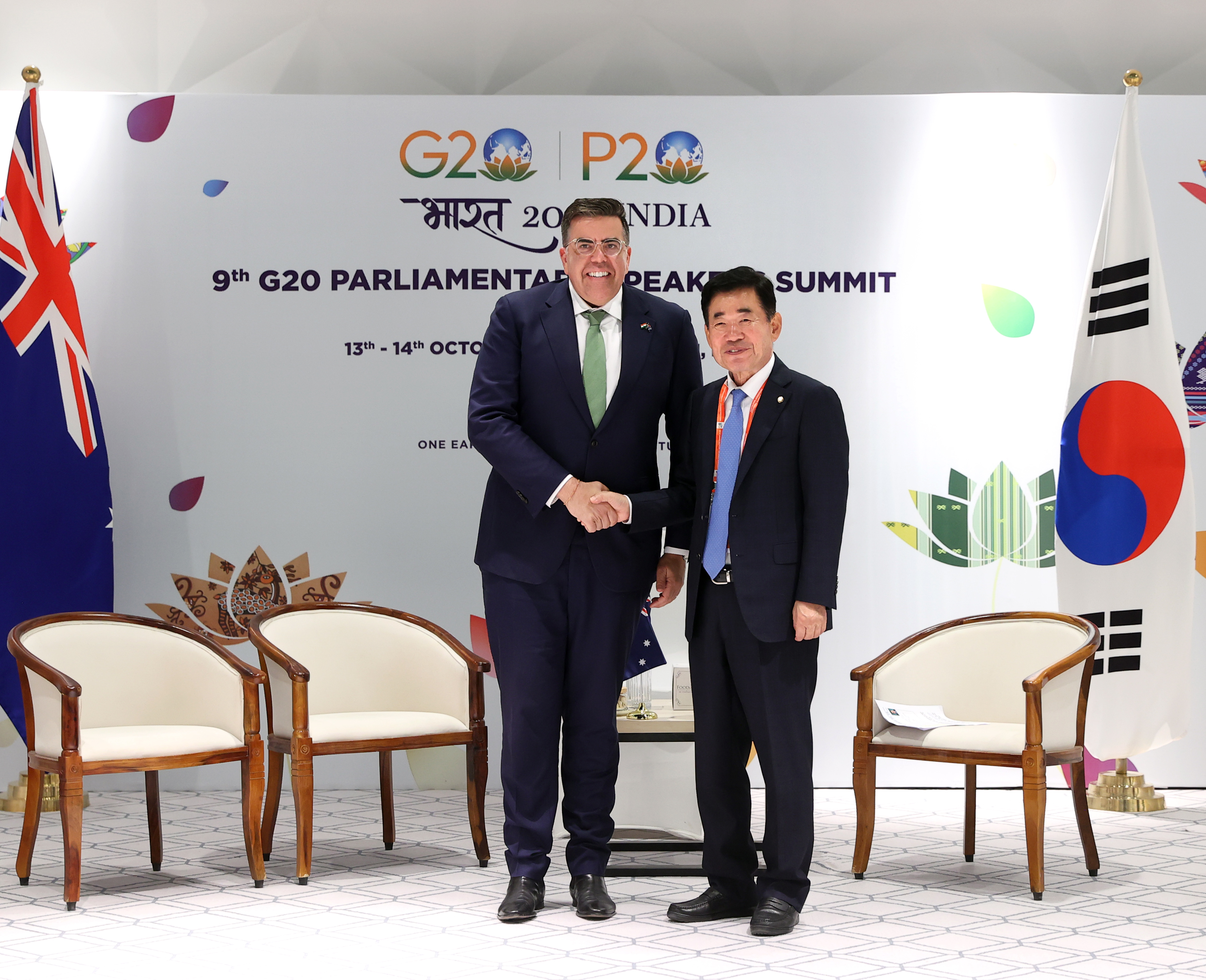 Speaker Kim Jin-pyo meets with Speakers of the Netherlands, India, Australia and Brazil on the sidelines of the G20 Parliamentary Speakers&rsquo; Summit (2) 관련사진 5 보기