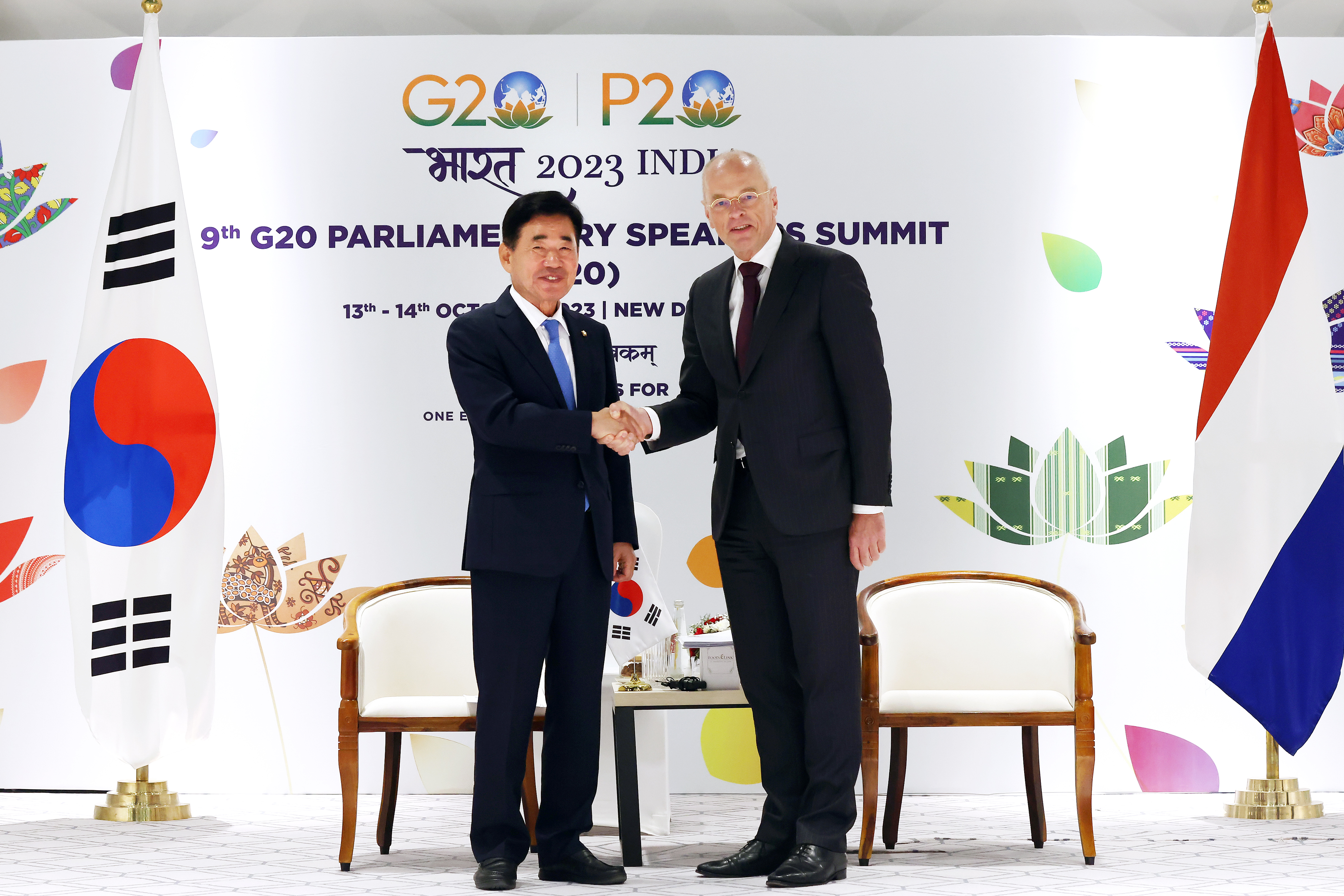Speaker Kim Jin-pyo meets with Speakers of the Netherlands, India, Australia and Brazil on the sidelines of the G20 Parliamentary Speakers&rsquo; Summit (1) 관련사진 5 보기