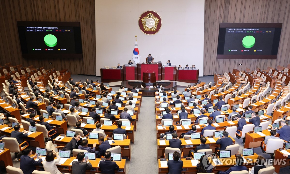 Opposition unilaterally passes contentious pro-labor bill 관련사진 1 보기